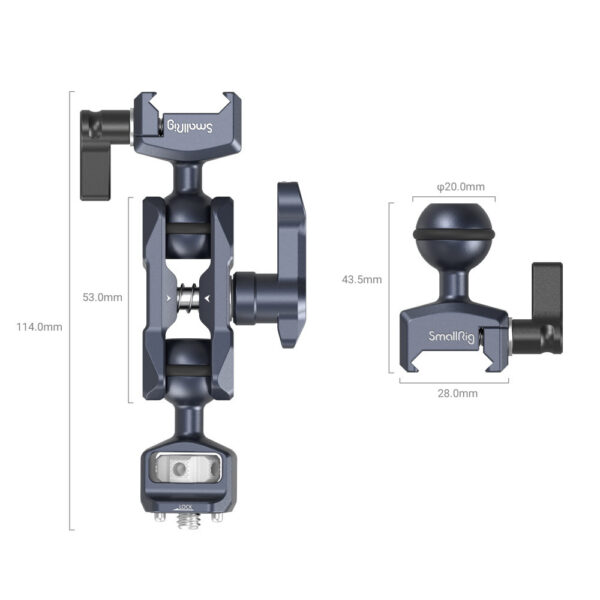 SmallRig Magic Arm with Dual Ball Heads (1/4”-20 Screw and NATO Clamp) 3875 - Image 3