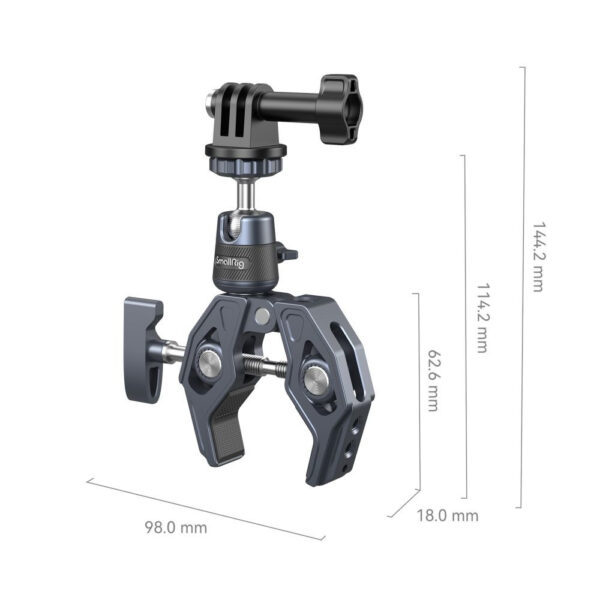 SmallRig Super Clamp with 360deg Ball Head Mount for Action Cameras 4102B - Image 3