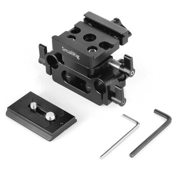 SmallRig Universal Bottom Mount Plate with 15mm Rod Support System DBC2272B - Image 3