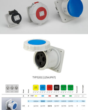 Weipu 125A 3PIN Panel mount socket TYP5202-IP67