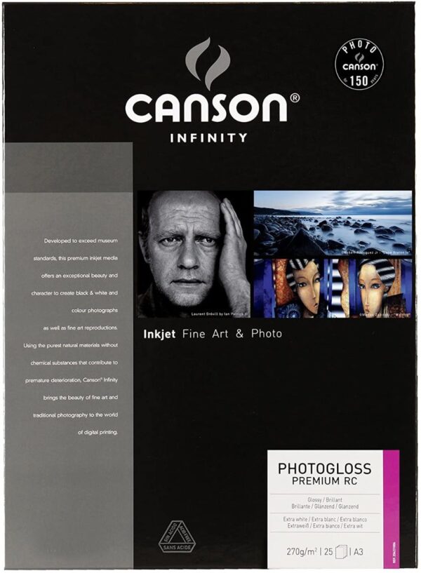 Canson PhotoGloss Premium RC 270gsm A3+ 25 Sheets