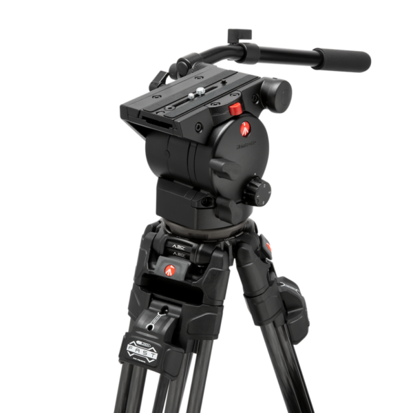 Manfrotto MVK526TWINFC Manfrotto 526 Video Head with 645 Fast Twin Carbon Tripod - Image 7