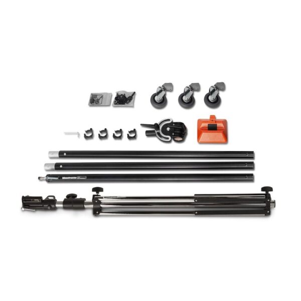 Manfrotto 085B Boom Light w Stand Silver 100-280cm 6kg load at 230cm Inc 123, 022, 008 & casters - Image 4