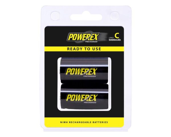 Maha Powerex Precharged C cell 5000 mAh 2 pack batteries - Image 2