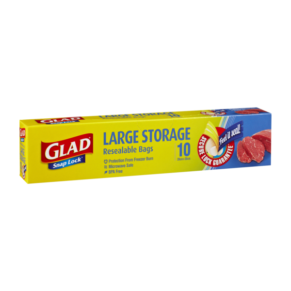 Glad Snaplock Reseal Sandwich Bags Large 10 Pack