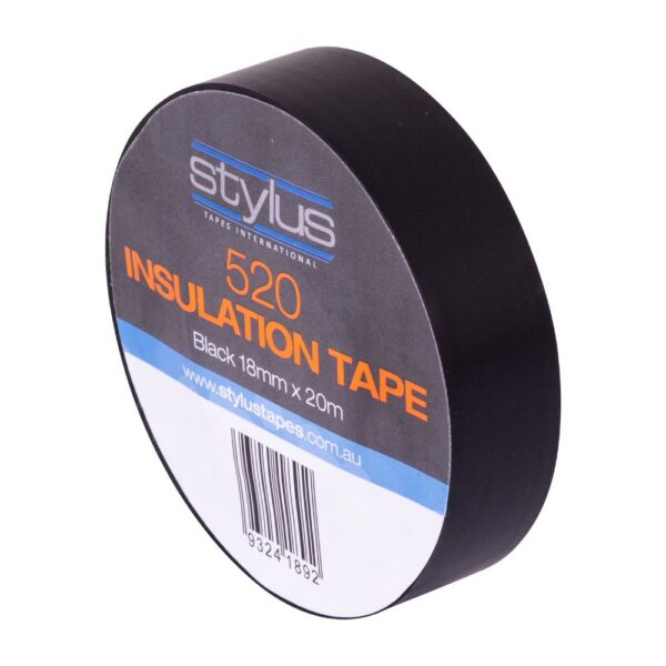 Stylus 520 Electrical Tape Black 18mm x 20m