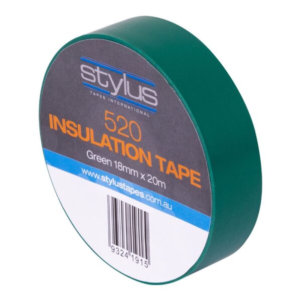 Stylus 520 Electrical Tape Green 18mm x 20m