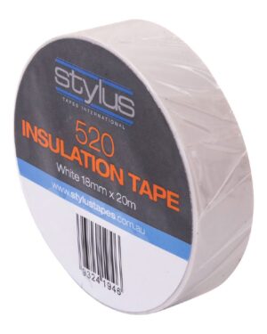 Stylus 520 Electrical Tape White 18mm x 20m
