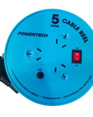Powertech 3 Way Round Powerboard With 5M Extension Cord