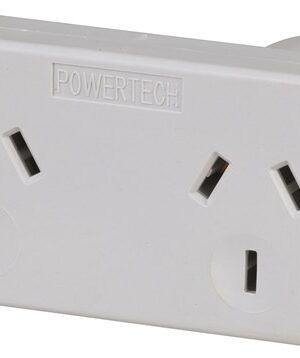 Powertech Mains Double Adaptor - Left