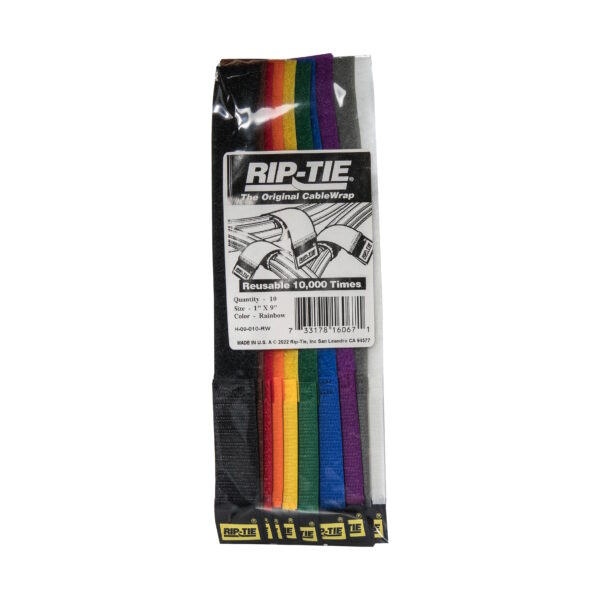 Rip-Tie CableWrap 10 Pack Rainbow 25mm x 23cm