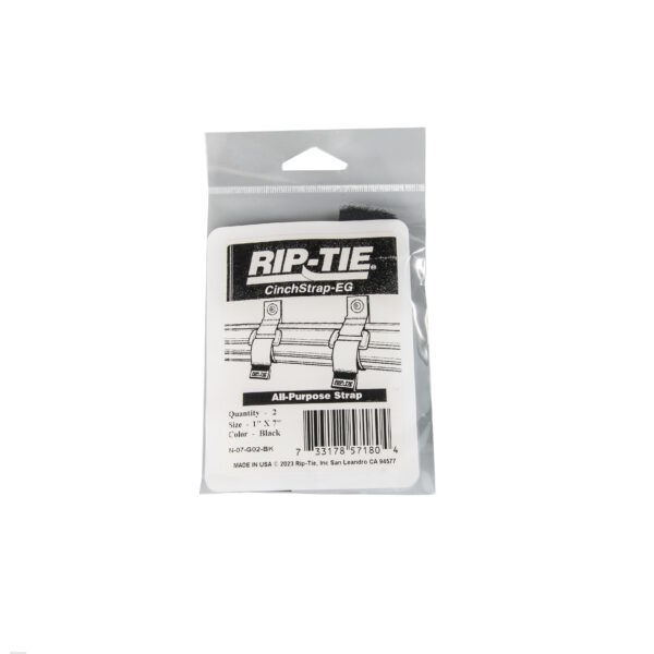 Rip-Tie CinchStrap-EG 2 Pack Black 25mm x 18cm