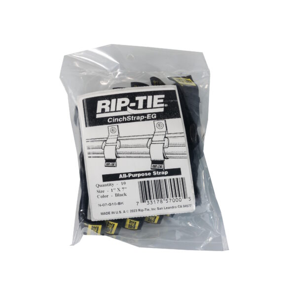 Rip-Tie CinchStrap-EG 10 Pack Black 25mm x 18cm