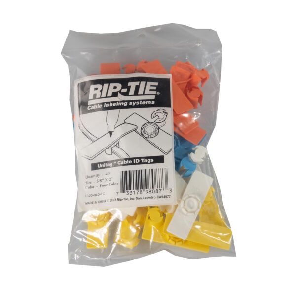 Rip-Tie Unitag 40 Pack Four Colors 16mm x 50mm