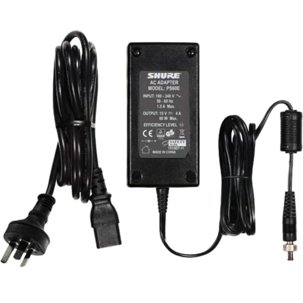 Shure Power Supply Adaptor OPN PS45 In-Line 240VAC to 15VDC