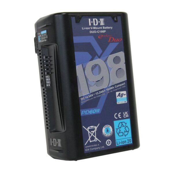 IDX Duo-C198P 193Wh V-Mount Battery with 2 D-Taps & 1 USB-C Port