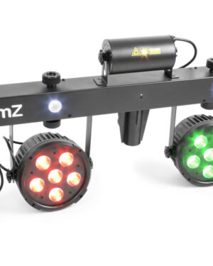 Beamz ShowBar 2 xPAR 6x6in 2xDerby, Laser R/G DMX IR