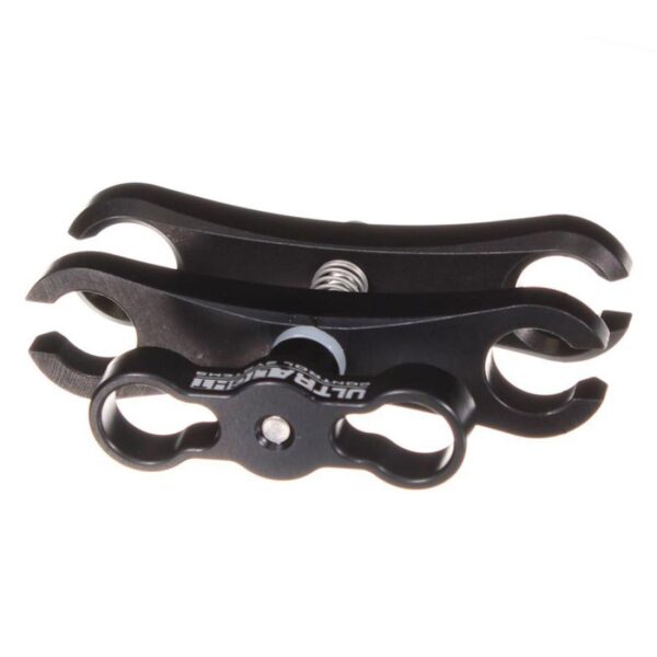 Ultralight AC-CSLSK2 Double Cut Out Long Coarse Thread Ball Clamp With Black Knob That Works Well For Focus Lights, Video Lights And Other Accessories
