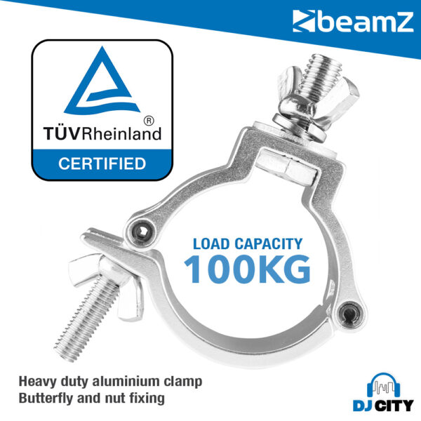 Beamz BC50-100 Half Coupler Slimline 100kg Aluminium - Image 2