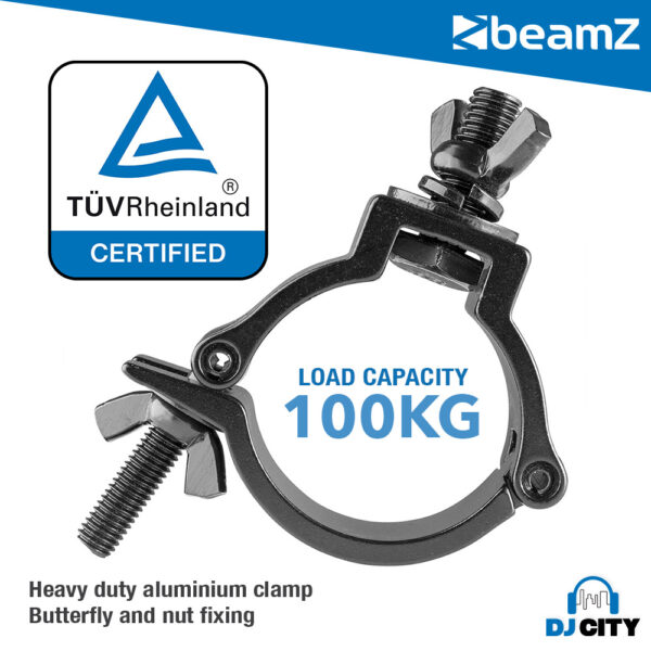 Beamz BC50B-100 Half Coupler Slimline 100kg Black - Image 2