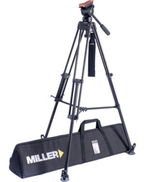 Miller AirV Fluid Head with Toggle LW Aluminum Tripod, Mid-Level Spreader, Rubber Feet & Soft Case Kit