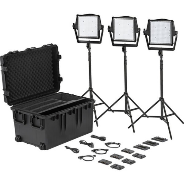 Litepanels Astra IP 1x1 Traveler Trio Kit with Gold and V-Mount Plates (3 Lights)