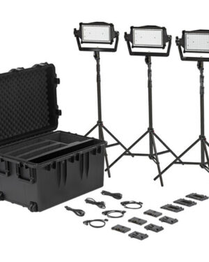 Litepanels Astra IP Half Traveler Trio Kit with Gold and V-Mount Plates (3 Lights)