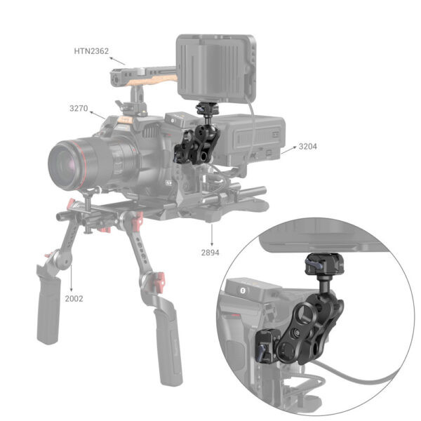 SmallRig Drop-in HawkLock mini Magic Arm with Quick Release Ball Head 3515C - Image 7