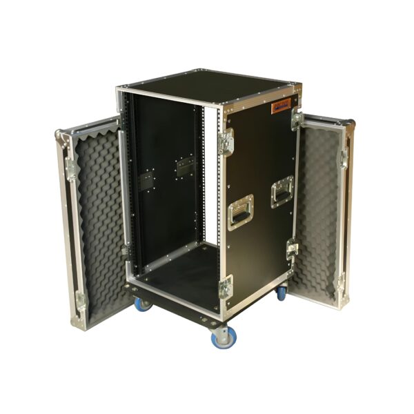 Encore 18RU Standard 19 Rack Mount Case with Castors; 500mmD (between Covers) - Black