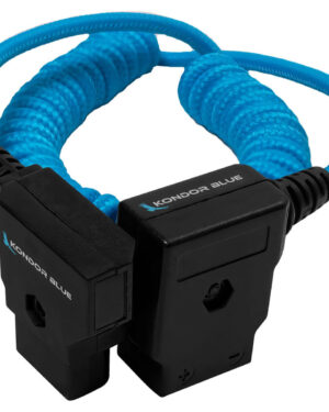 Kondor Blue D-Tap Extension Male To Female Coiled Cable - 16"- 36" (40.6 - 91.4Cm) (Blue)