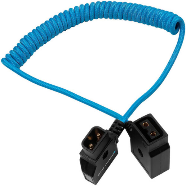 Kondor Blue D-Tap Extension Male To Female Coiled Cable - 16"- 36" (40.6 - 91.4Cm) (Blue) - Image 2