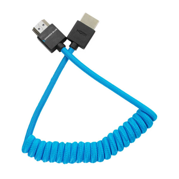 Kondor Blue Coiled Micro HDMI to Full HDMI 12 to 24" (30 to 60cm) (Blue) - Image 2
