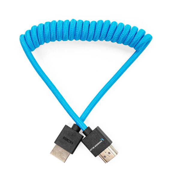Kondor Blue Coiled Micro HDMI to Full HDMI 12 to 24" (30 to 60cm) (Blue) - Image 3