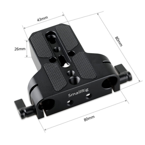 SmallRig Bottom Mount Plate with Dual 15mm Rod Clamp 1674 - Image 2