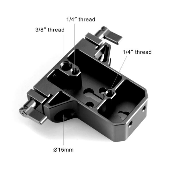 SmallRig Bottom Mount Plate with Dual 15mm Rod Clamp 1674 - Image 3
