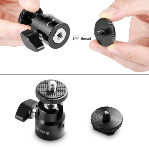SmallRig Mounting Support Kit with 1/4"-20 Screw for Camera Hot Shoe (2pcs) 2059 - Image 4
