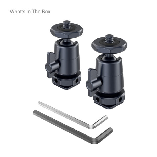 SmallRig mini Ball-Head Mounting Support Kit with Removable Cold Shoe (2pcs) 2948B - Image 2
