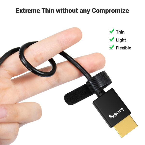 SmallRig Ultra-Slim 4K HDMI Data Cable (D to A) (55cm) 3043B - Image 3