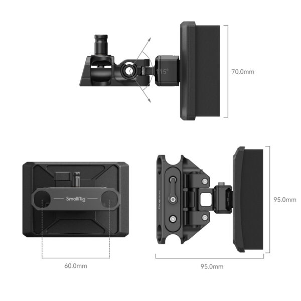SmallRig Multi-Adjustable Chest Pad Mount Plate with Rod Clamp MD3183B - Image 2