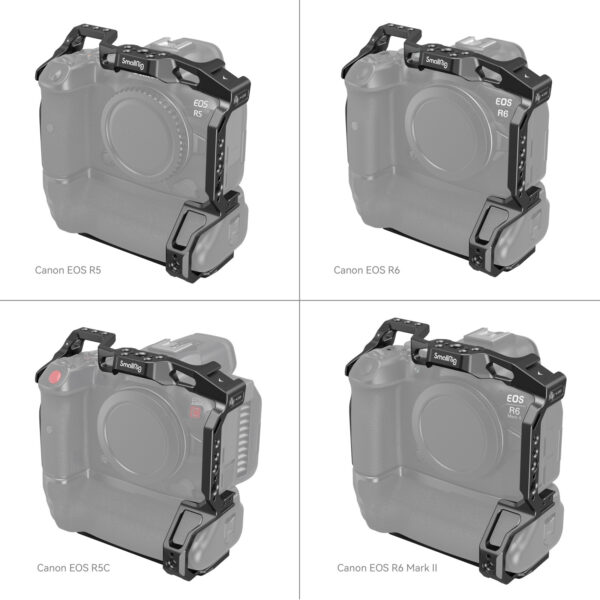 SmallRig Cage for Canon EOS R5 / R6 / R5C / R6 Mark II with BG-R10 Battery Grip 3464B - Image 5