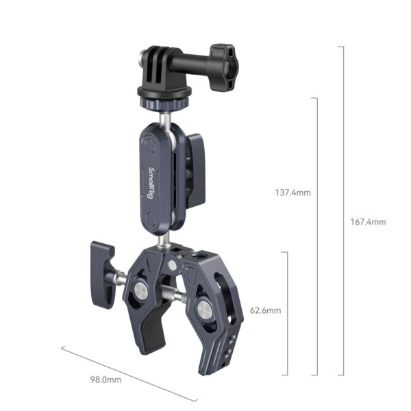 SmallRig Crab-Shaped Clamp with Ballhead Magic Arm 3757B - Image 2