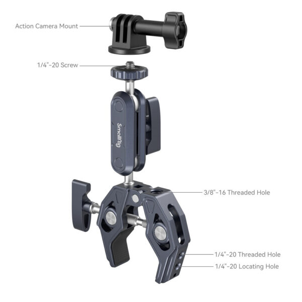 SmallRig Crab-Shaped Clamp with Ballhead Magic Arm 3757B - Image 3