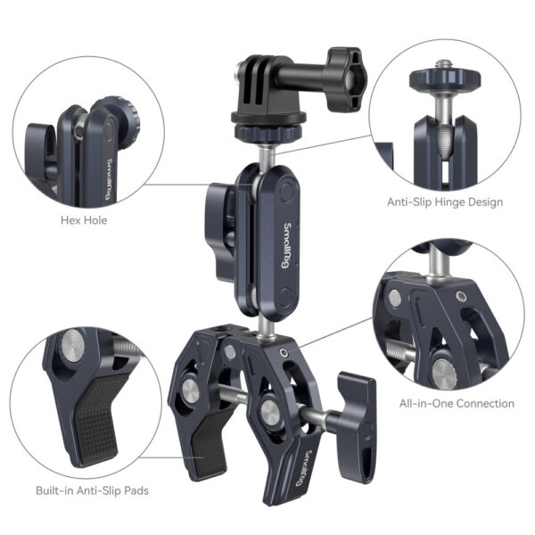 SmallRig Crab-Shaped Clamp with Ballhead Magic Arm 3757B - Image 5