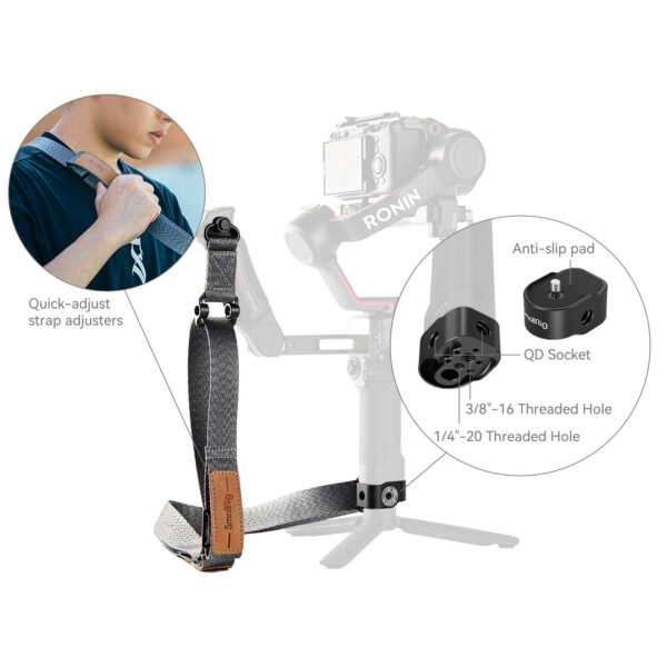 SmallRig Weight-Reducing Shoulder Strap for DJI RS 3 / RS 3 Pro / RS 2 4118 - Image 3