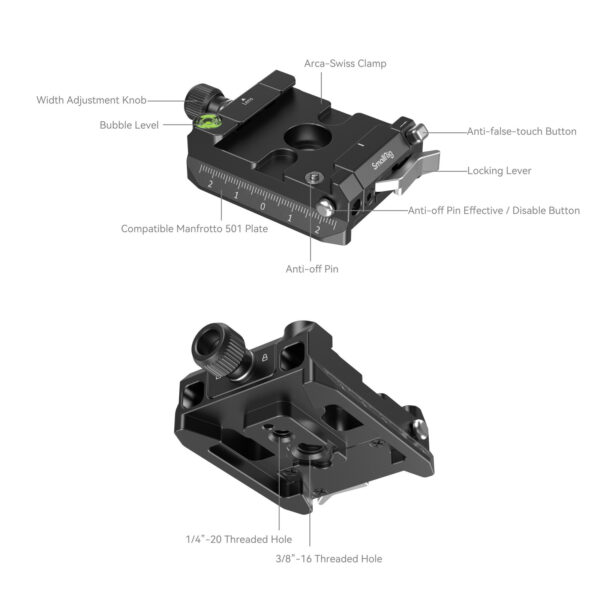 SmallRig Arca-Swiss / Manfrotto Compatible Mount Plate Kit 4234 - Image 3
