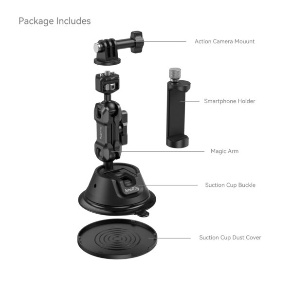 SmallRig Portable Suction Cup Mount Support Kit for Action Cameras/Mobile Phones SC-1K 4275 - Image 3