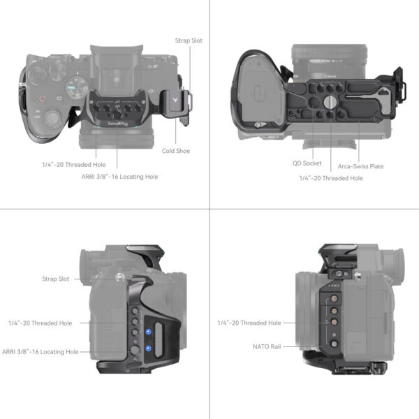 SmallRig "Rhinoceros" Cage Kit for Sony Alpha 7R V / Alpha 7 IV / Alpha 7S III 4308 - Image 5