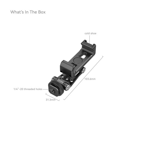SmallRig Metal Phone Holder with Cold Shoe Mount 4382 - Image 2