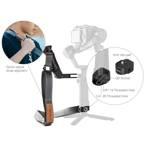 SmallRig Weight-Reducing Sling Handgrip Kit for DJI RS 3 / RS 3 Pro / RS 2 4383 - Image 3