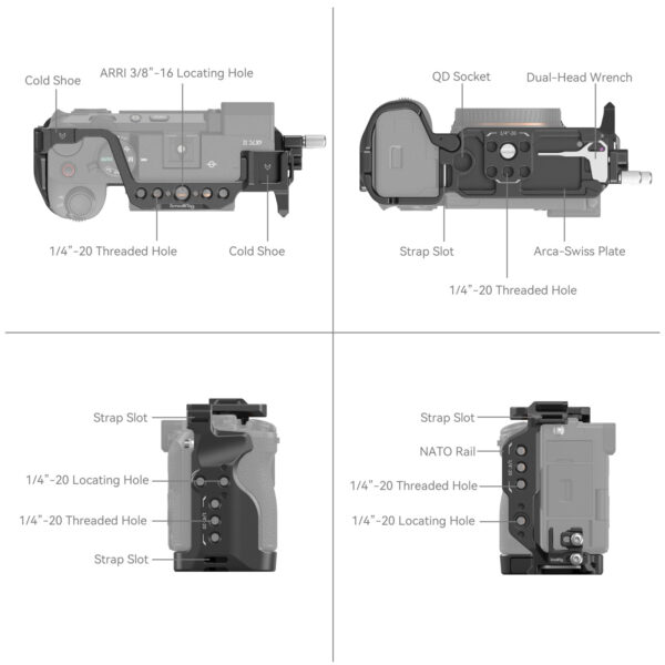 SmallRig Cage Kit for Sony Alpha 7C II / Alpha 7CR 4422 - Image 4